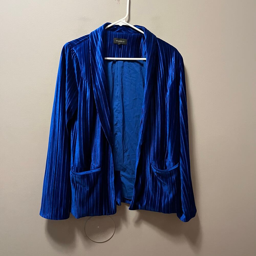 Majorelle Fairbanks Velvet Cobalt Blue Blazer Size Small